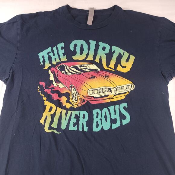 The Dirty River Boys Next Level Crew Neck Short Sleeve T-Shirt Mens Size M Blue - Picture 1 of 9